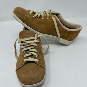 Hush Puppies Brown Lace Up Suede Vintage Oxfords Shoes Women's 7